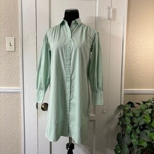 J. Crew Poplin Cotton Cottage Puff Sleeve Mini Shirtdress